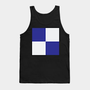 Portsmouth Blue and White Checkered Fan Flag Tank Top